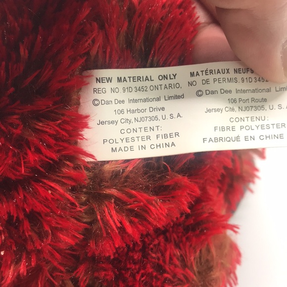 Dan Dee Plush Valentines Red Faux Leather Gorilla Stuffed Animal - Picture 8 of 8